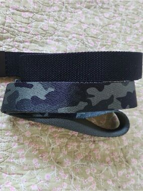 Lot of 2 Hurley Men's Adjustable Web Belts
Black & Camo Webbing Straps 48"